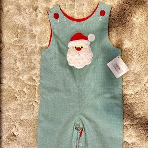 Boys 4T Boutique Santa Overalls
